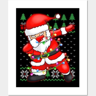 Ugly Sweater - T-Shirt Christmas Squad Dabbing Santa Claus Posters and Art